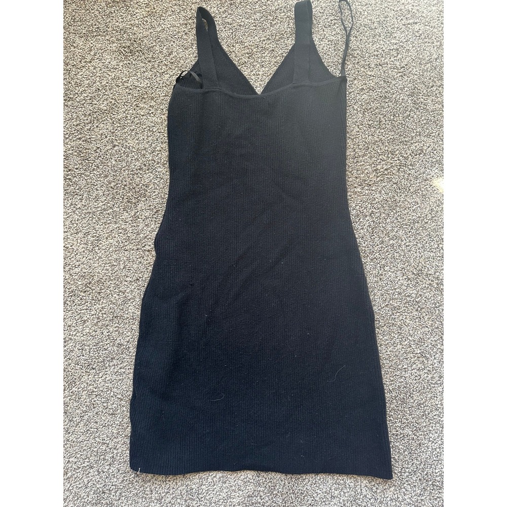 Abercrombie & Fitch Ribbed Sweater Dress Set Black Shrug Bolero 2-Piece Large